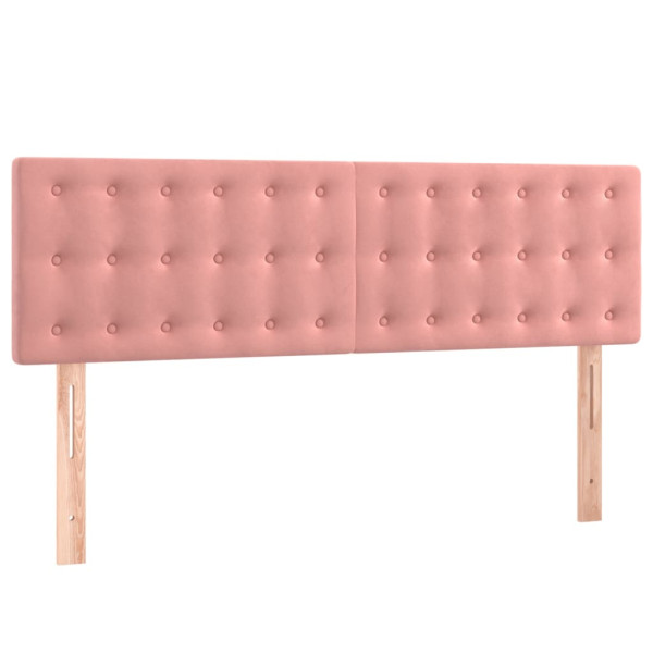 Wezgłowie Różowe 144 cm Aksamit Low vidaXL