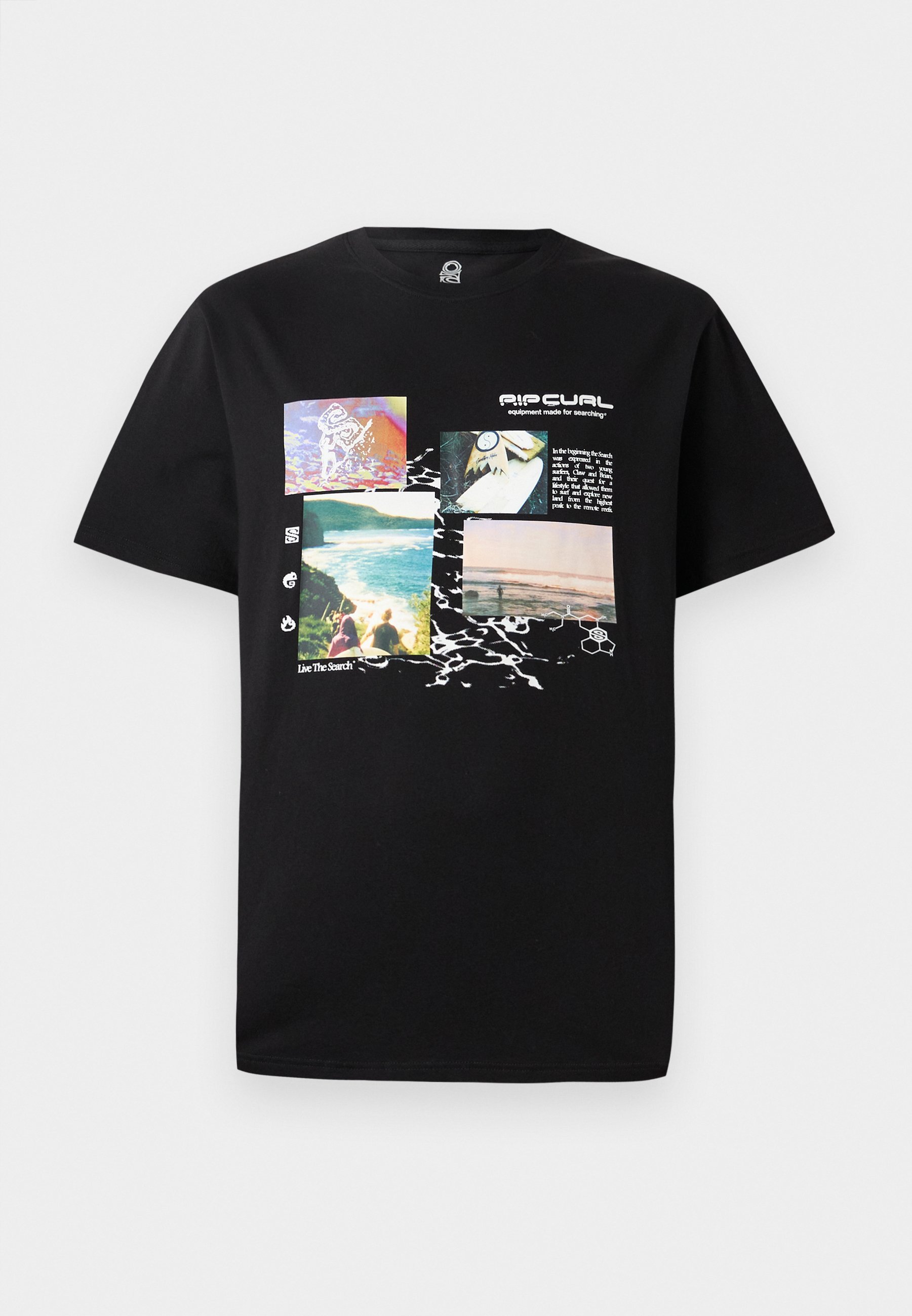 Rip Curl SEARCH EXCURSIONS TEE UNISEX - Triko s potiskem - black