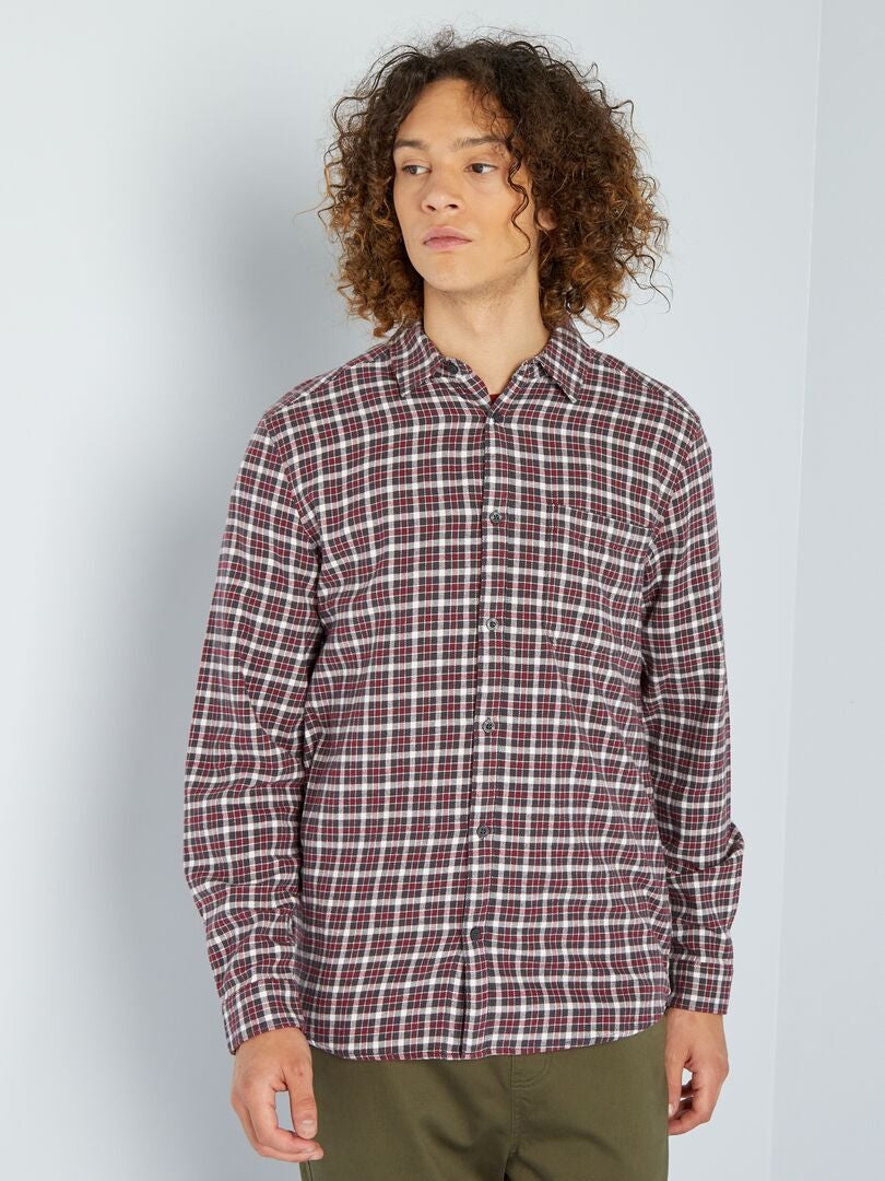 Camisa de flanela xadrez - VERMELHA