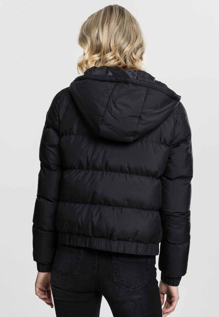 Urban Classics DAMES GEWATTEERDE JAS MET CAPUCHON - Winterjas - zwart
