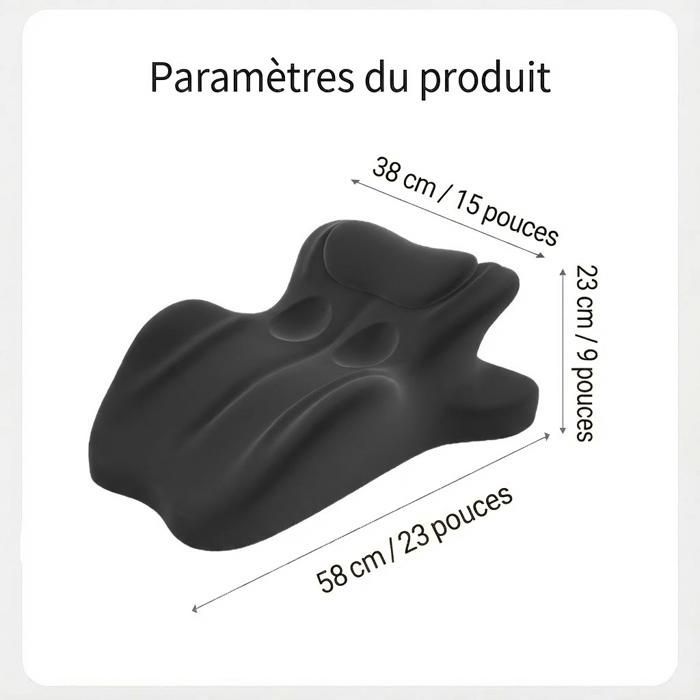 Cuscino ergonomico con angolazione perfetta di 27°, cuscino multifunzionale regolabile in memory foam (nero)