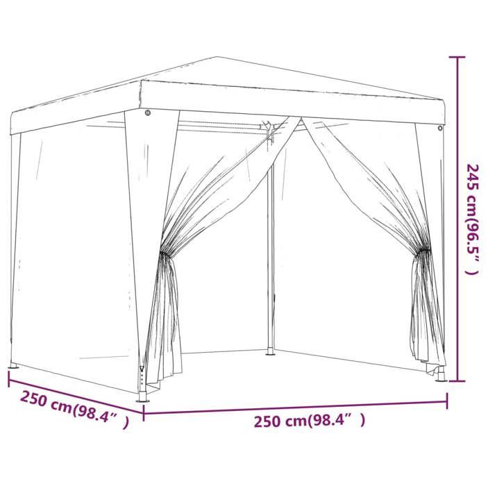 BARNUM Blanc - Sarazyj®Tente de réception Pliant/Tonnelle de fête - ANTI-UV - 4 parois latérales en maille 2,5x2,5 m Blanc - J175067
