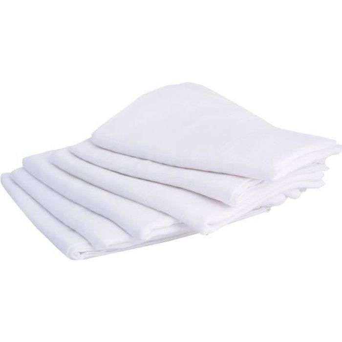 Juego de 6 pañuelos de muselina cuadrados - DOMIVA - Blanco - 70x70cm - 100% algodón - Lavable a máquina a 95°C