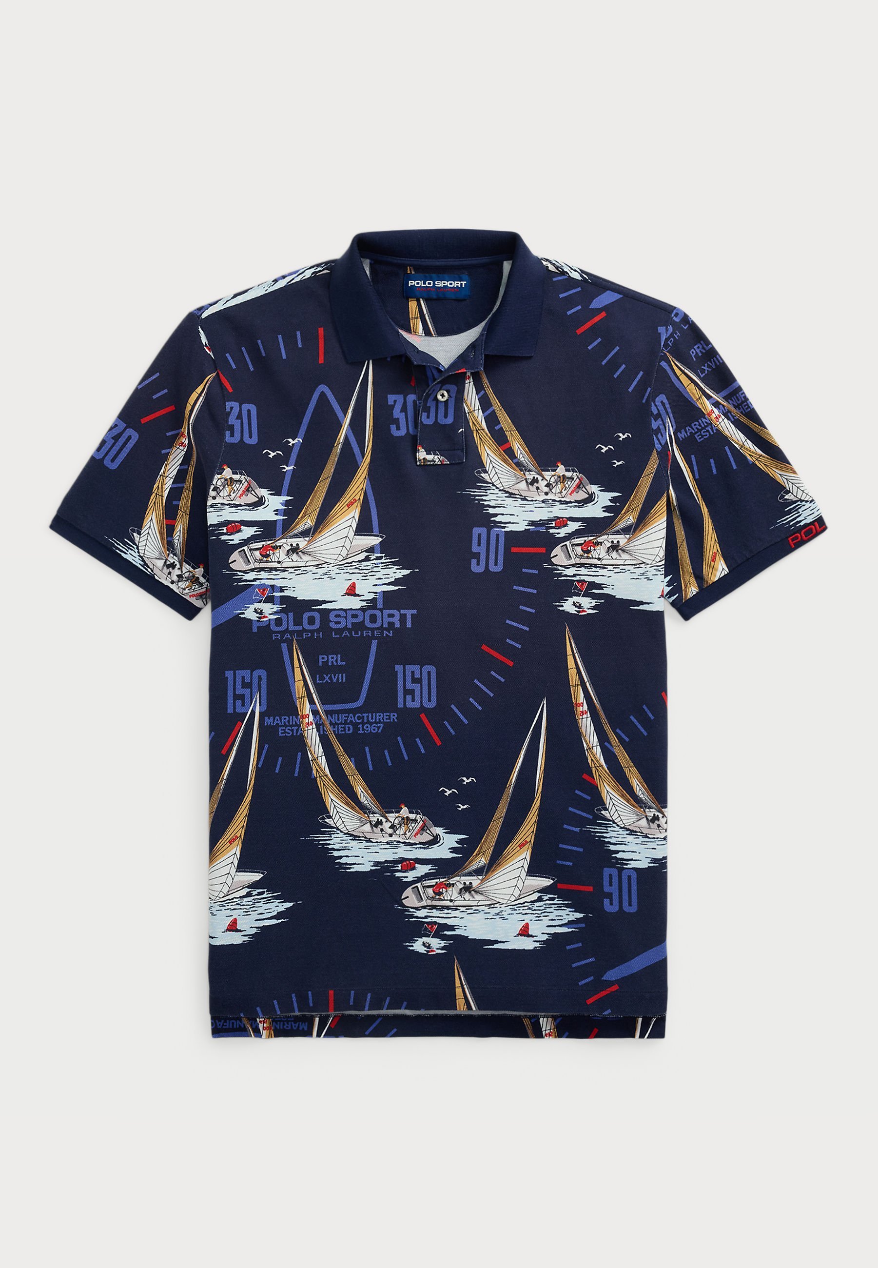 Polo Ralph Lauren poloshirt met korte mouwen - Poloshirt met zeilboot-wijzerplaatprint