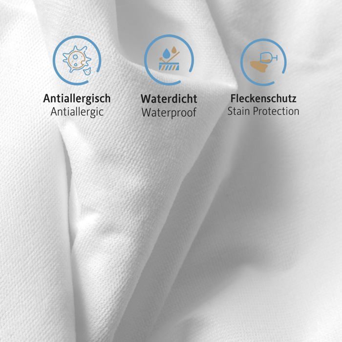 Cubrecolchón - KOMFORTEC - Kmf-mbezug-wd-90x200 - 90x200 cm - Certificado Oeko-Tex - Impermeable