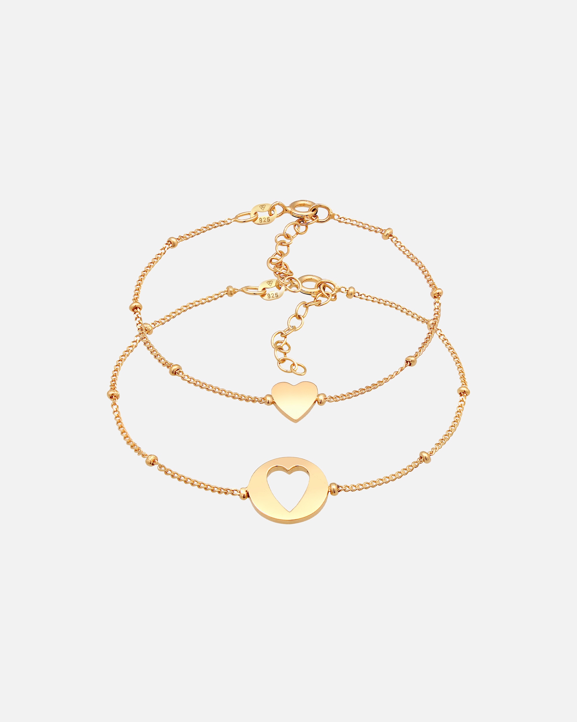Elli Femmes Cœur Coupé Basique Mère-Enfant Set en argent sterling 925