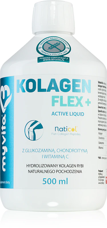 MyVita Flex+ Active, suplemento alimentar líquido para auxiliar na saúde das articulações.