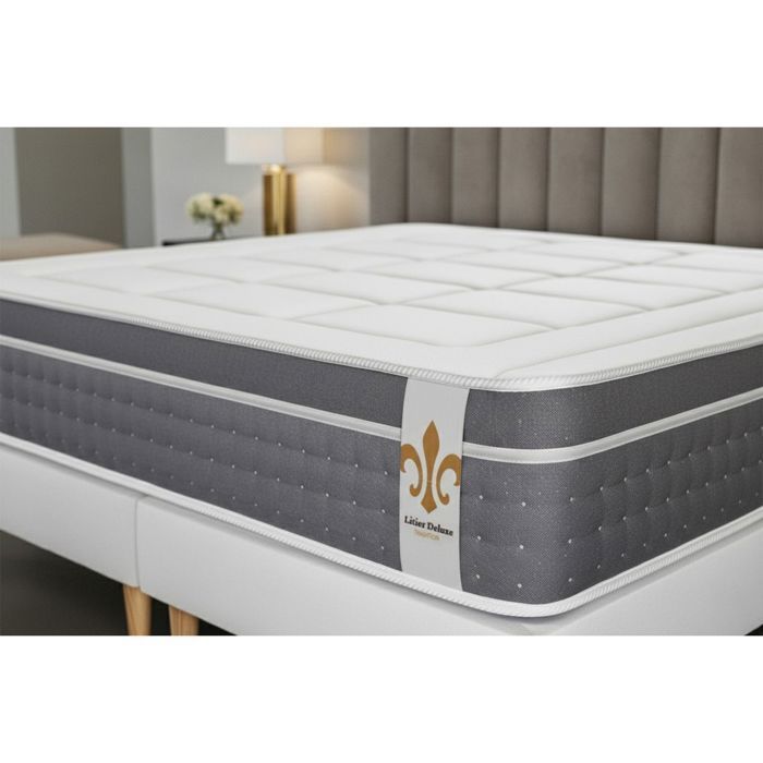 Base de cama doble Le Trente de 180 x 200 cm, color gris.