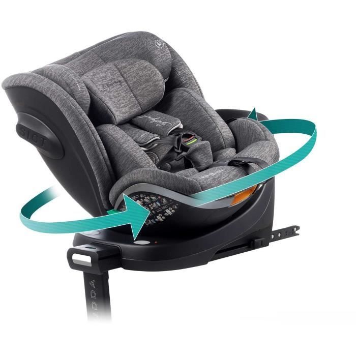 Cadeira auto - BABYAUTO - SCUDDA GREY DOBBY - Do nascimento aos 12 anos - 0-36 kg - I-Size - ISOFIX - Giro de 360° - ECE R129