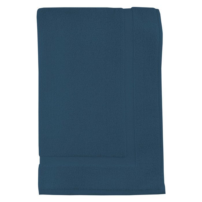 Alfombrilla de baño de algodón de 800 gr/m2, 50x80 cm, LAGUNE, color azul pato, de Soleil d'ochre.