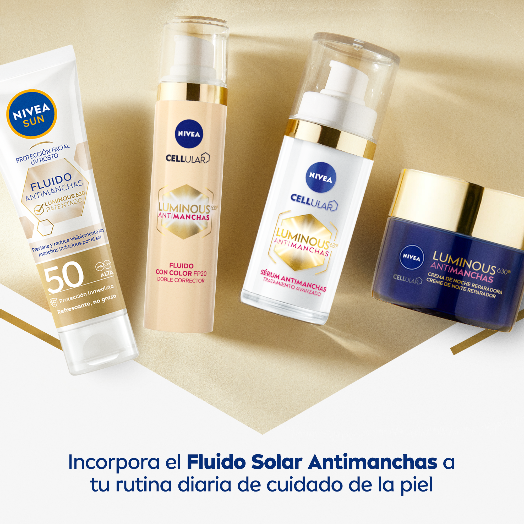 Luminous 630 fluid za sunčanje protiv tamnih mrlja SPF 50 Zaštita lica