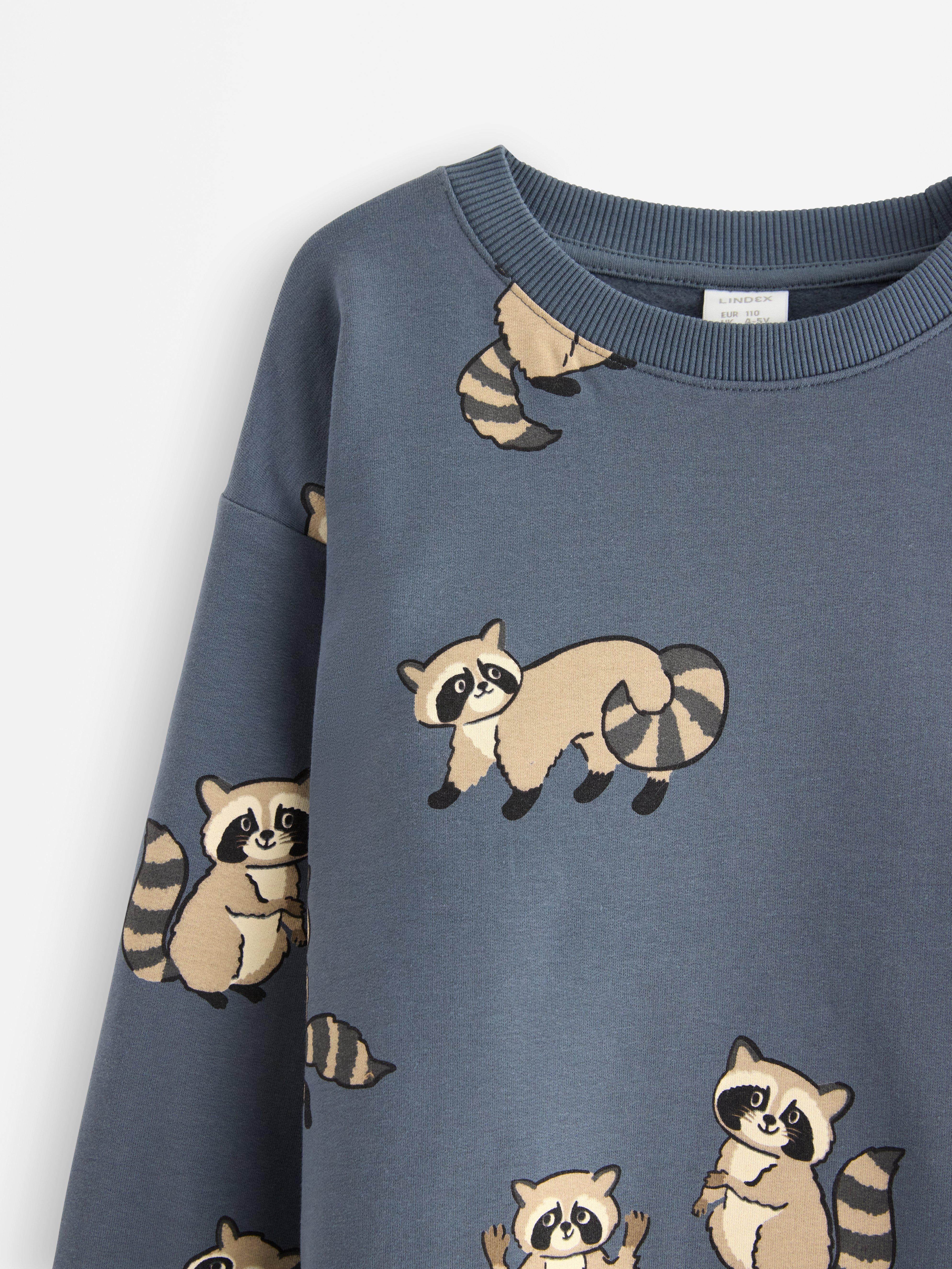 Sudadera estampada gris oscuro