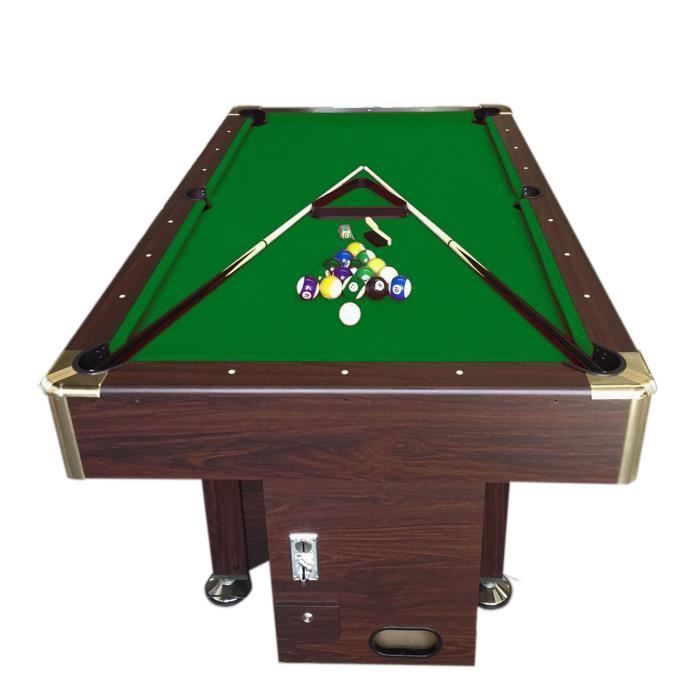 BILLARD AMERICAIN 8 ft table de pool Snooker avec une monnayeur életronique ZEUS table de billard 220 x 110 cm Vert
