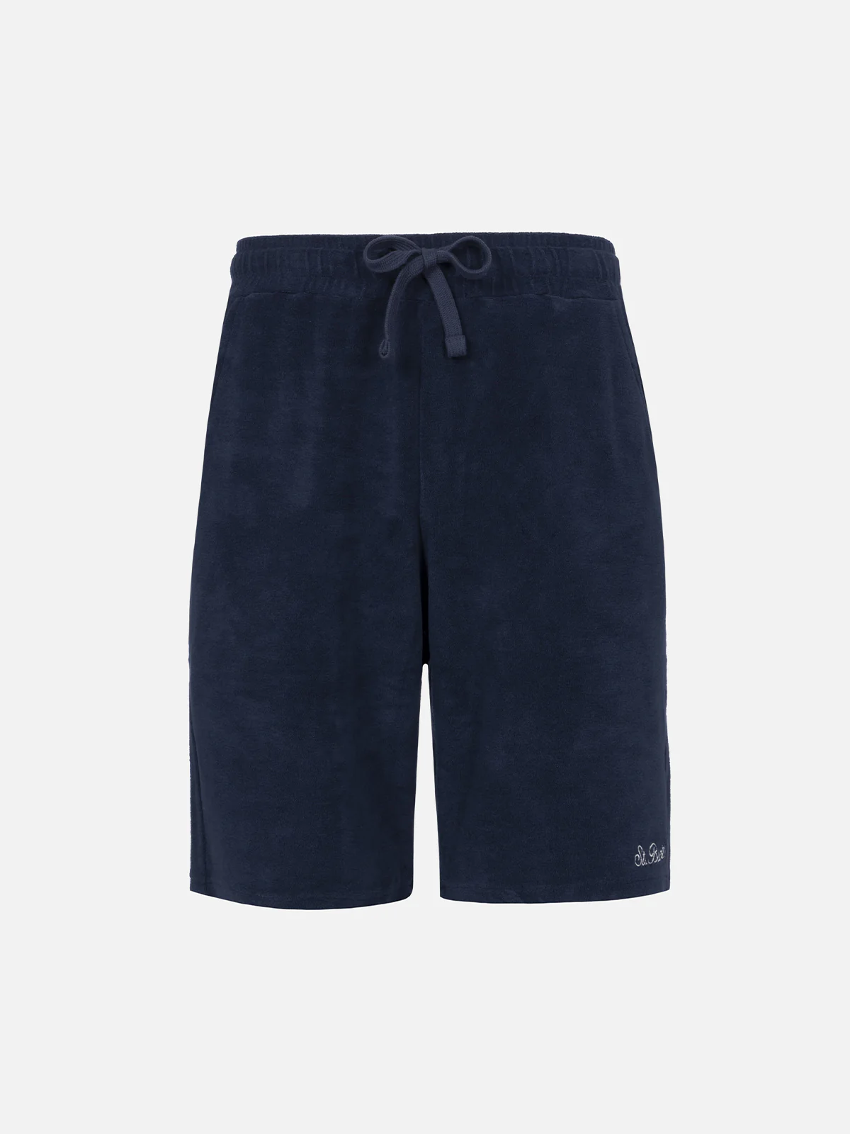Marineblauwe badstof herenbermuda Rande Sponge