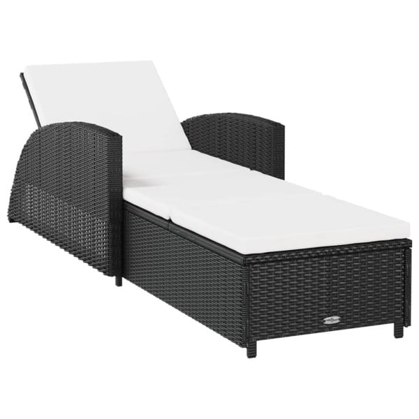 Leżak Czarny  rattan vidaXL
