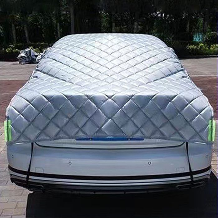 Sol- och frostskydd för bilen - Förtjockat hagelsäkert skydd med reflexremsor - 510x224cm