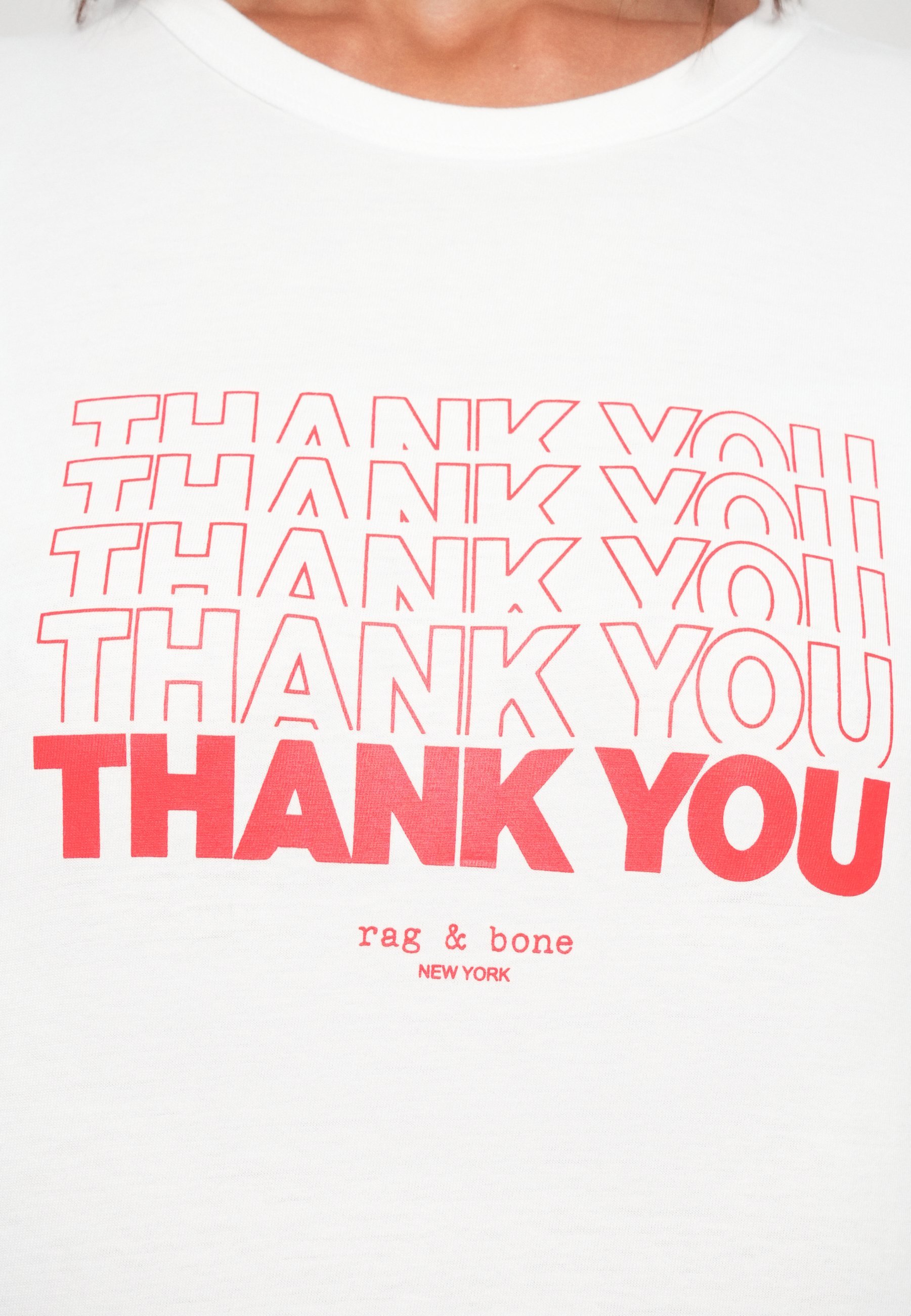 rag & bone DANKE BOXY T-SHIRT - Bedrucktes T-Shirt - weiß