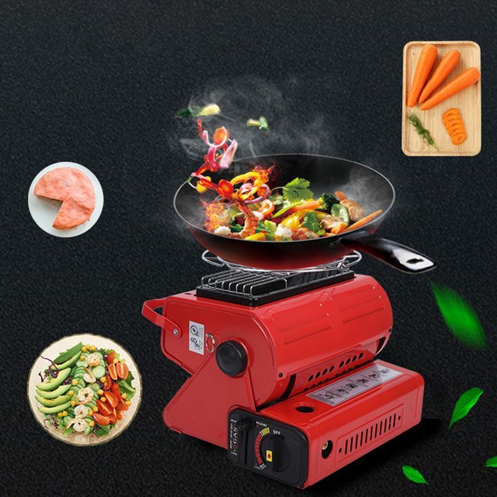 Calentador de gas butano portátil Mxzzand para camping, 1300 W, 90 G/H, calentador de gas portátil 2 en 1 para jardín y cocina.