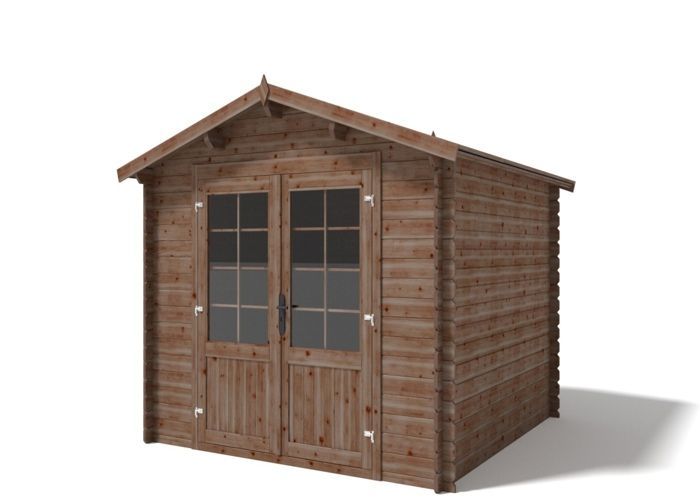 Gartenhaus aus Holz - 9 m² - 3 x 3 m - Imprägniert - 28 mm dick - Farbe: Braun - DOM427