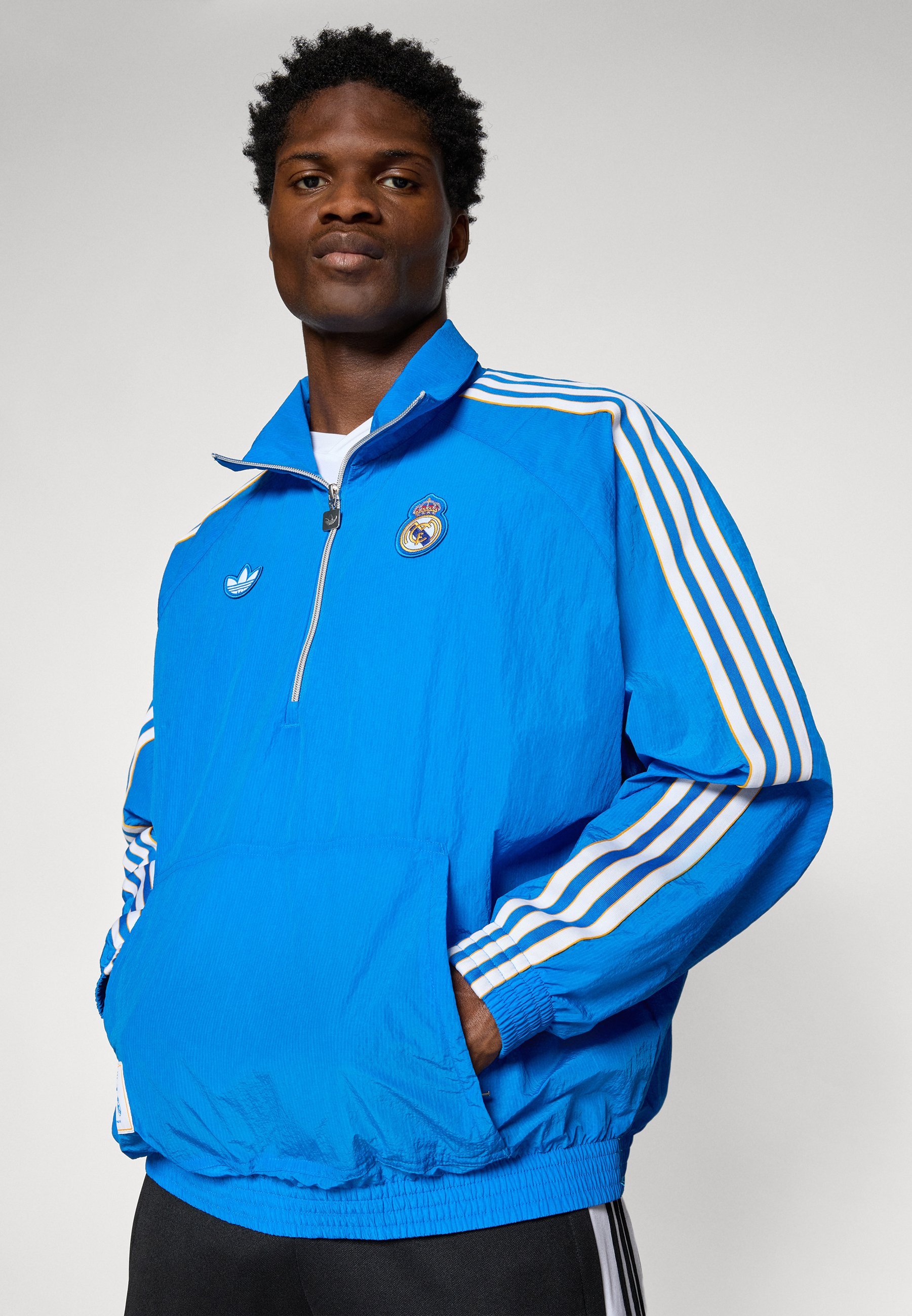 VESTE À DEMI-ZIP adidas Originals REAL MADRID ICON - Tenue de club - bleu/blanc