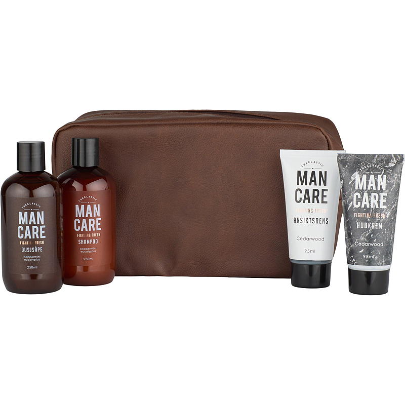 Neceser con contenido, 4 partes, para hombre