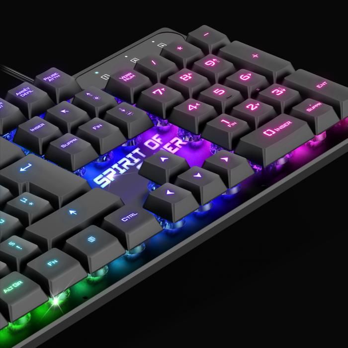 Gaming-Tastatur - SPIRIT OF GAMER - PRO K1 - Halbmechanisch - Hintergrundbeleuchtet - Französisches AZERTY-Layout