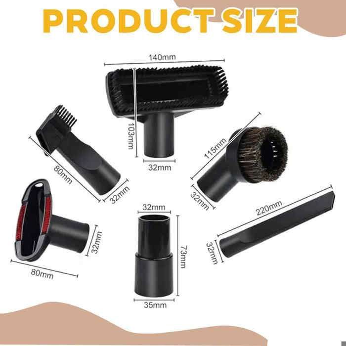 Lot de 6 accessoires universels pour aspirateur, embouts et brosses de nettoyage complets