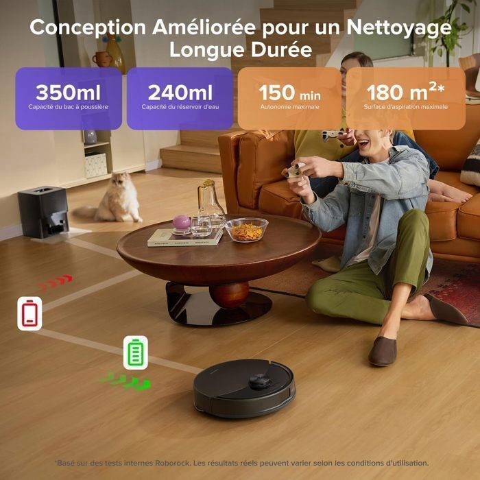 Roborock Q10 S5+ Robot Vacuum Cleaner and Mop with Docking Station, 10000 Pa Suction, VibraRise 2.0 System, Dual Anti-Tangle