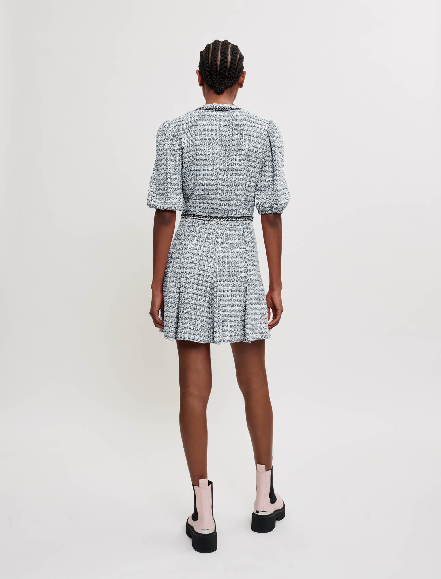 Rochie din tweed - Albastră