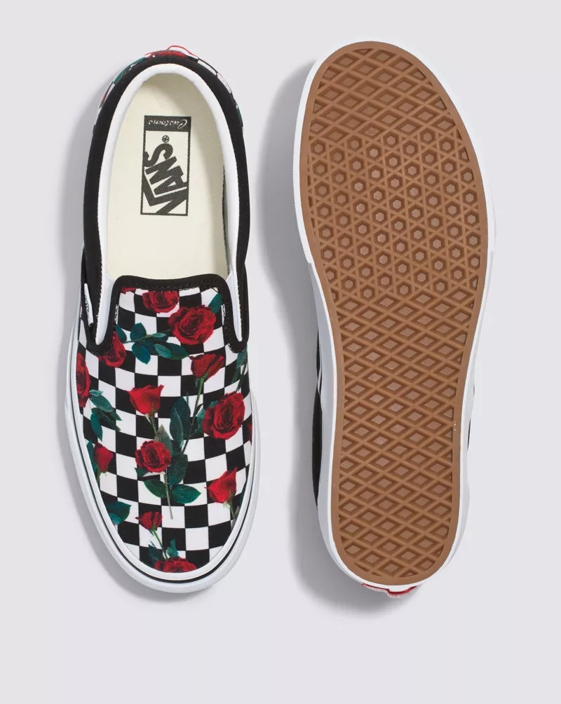 Customs Checkerboard Roses Slip-On