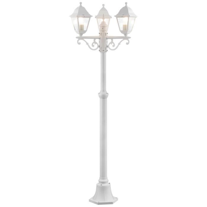 Lámpara de pie de exterior Nissie de 3 luces, color blanco - BRILLANTE - apta para bombillas estándar