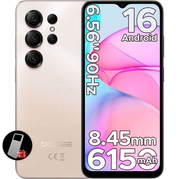 DOOGEE Note56 X Smartphone económico Android 16, 24 GB + 64 GB, pantalla HD+ de 6,56