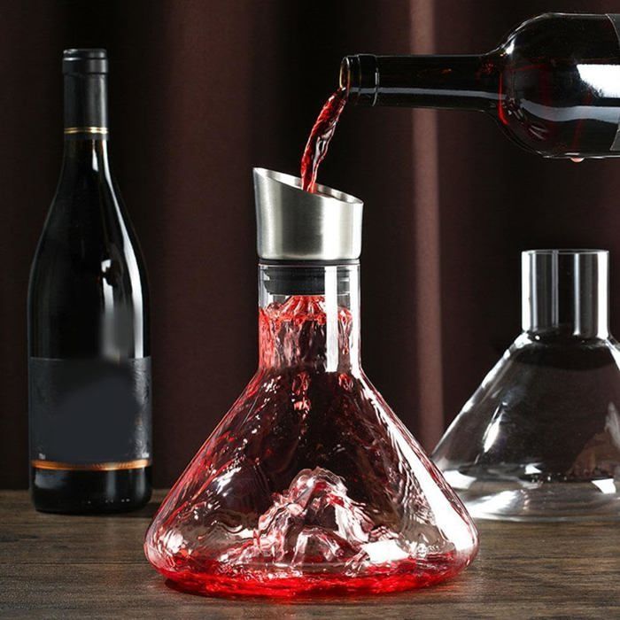 Decantador de vino, decantador de vino de cristal con filtro, regalo para hombres, papá, novio