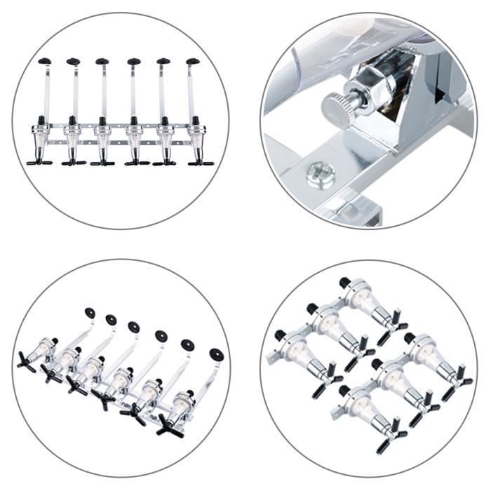 Suporte de parede Finether para seis garrafas, dispensador para bebidas/vinho/suco/coquetéis/álcool, com dispensador.