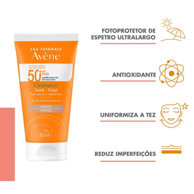 Avène Cleanance Sun Care tónovací sjednocující opalovací krém SPF50 pro mastnou pleť s barvou 50ml