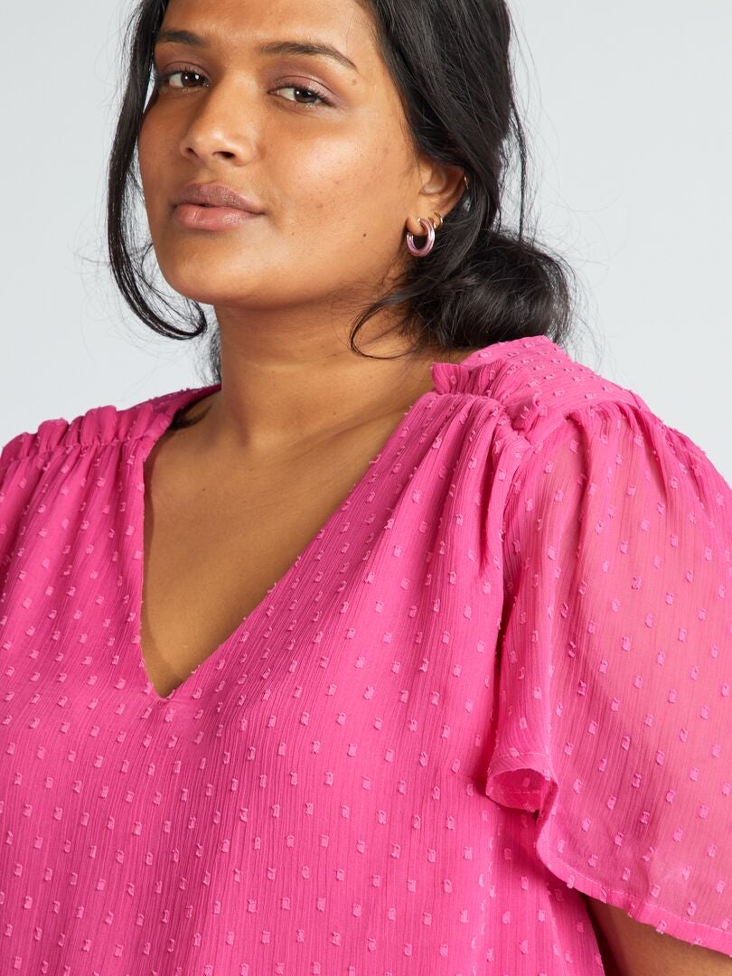 Voile blouse 'Plumetis' - ROZE