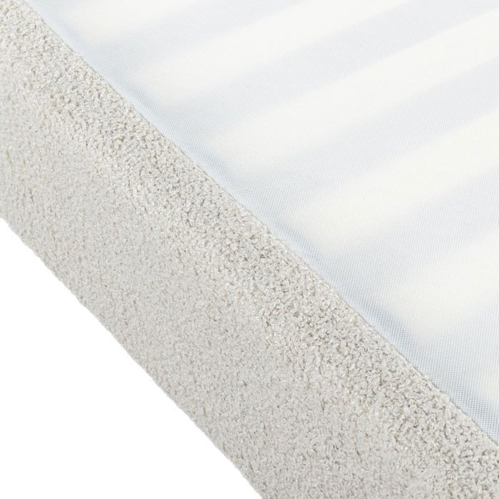 Base de cama tapizada y desmontable de 160x200cm, color crema, con pelo rizado - TAPIKIT