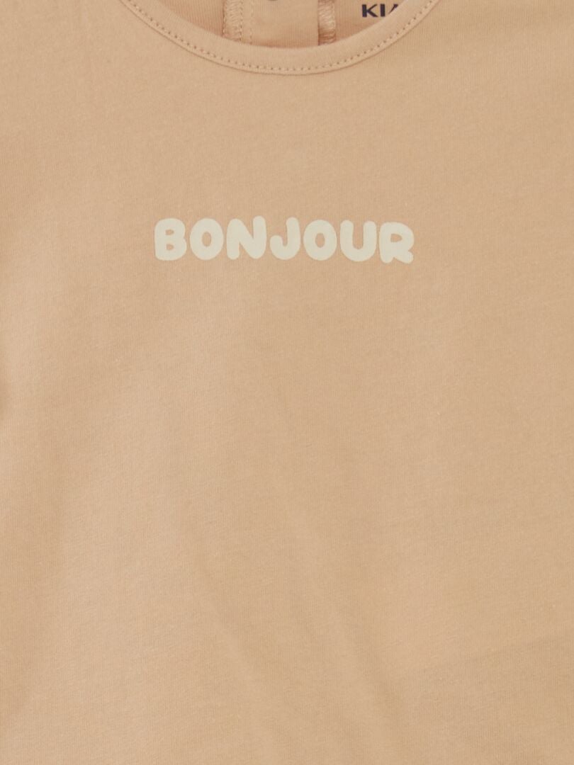 Conjunto de camiseta e calça paperbag - BEGE