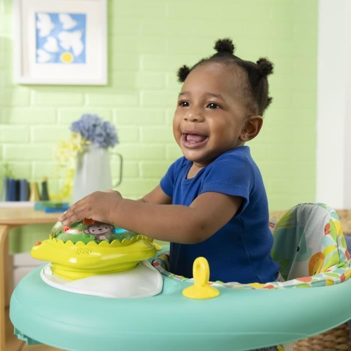 BRIGHT STARTS 2-in-1 Convertible and Foldable Baby Walker - Wanderlights - Removable Activity Toy, Music, Adjustable Height