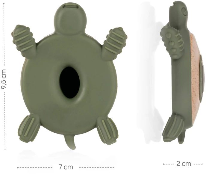 Zopa siliconen houten bijtring schildpad