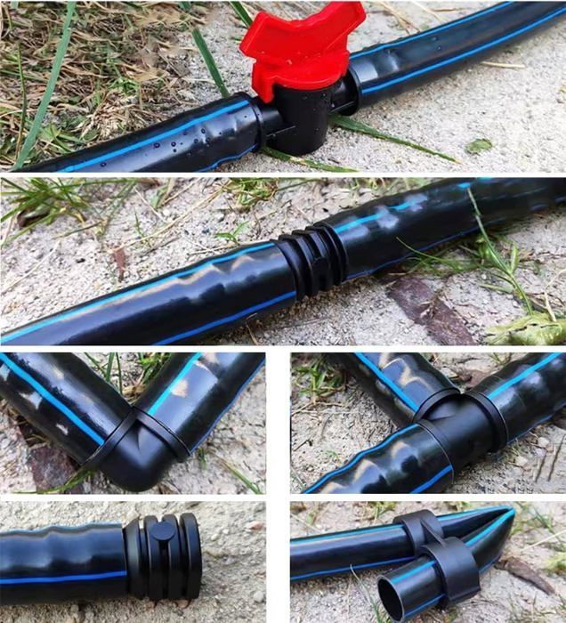 Kit de accesorios para riego, conectores de manguera de riego de 16 mm, para sistemas de riego por goteo, jardín (42 piezas)