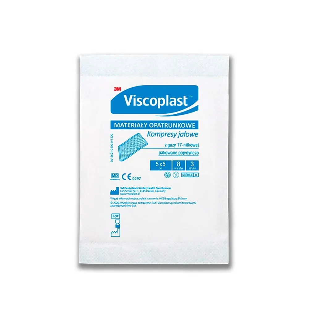 Viscoplast, Kompresy gazowe jałowe, 5x5cm
