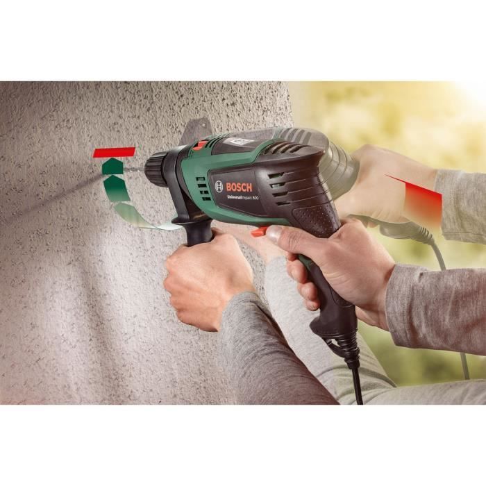 Taladro percutor con cable Bosch UniversalImpact 800 (800 W, 14 mm para hormigón, 30 mm para madera, incluye accesorios)