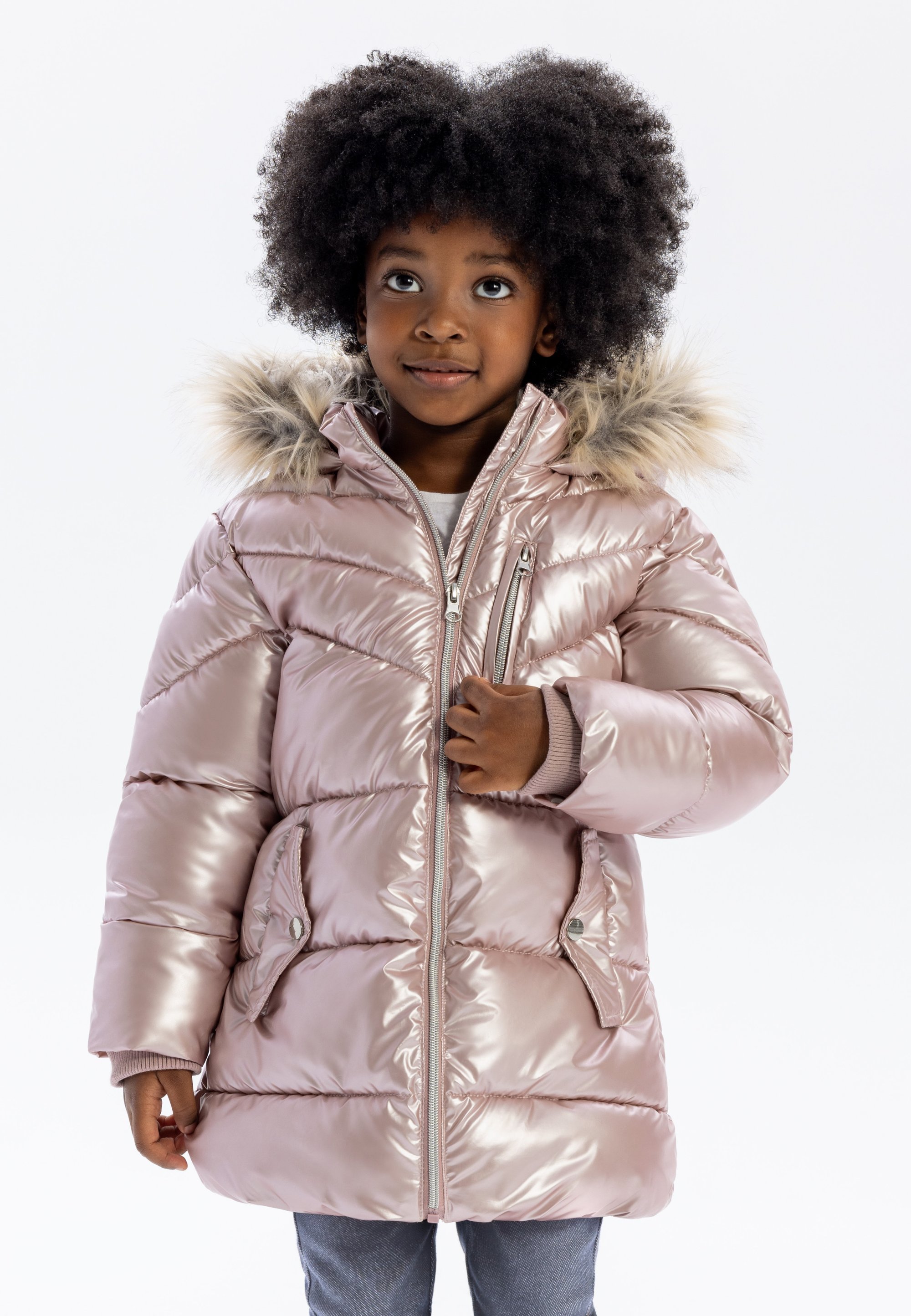 MINOTI WARM PADDED FAUX FUR HOOD - Winter jacket - pink