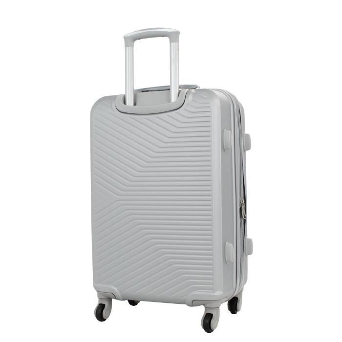 Maleta mediana Alistair - Colección Hierro - 4 ruedas - ABS ultrarresistente - Plateada