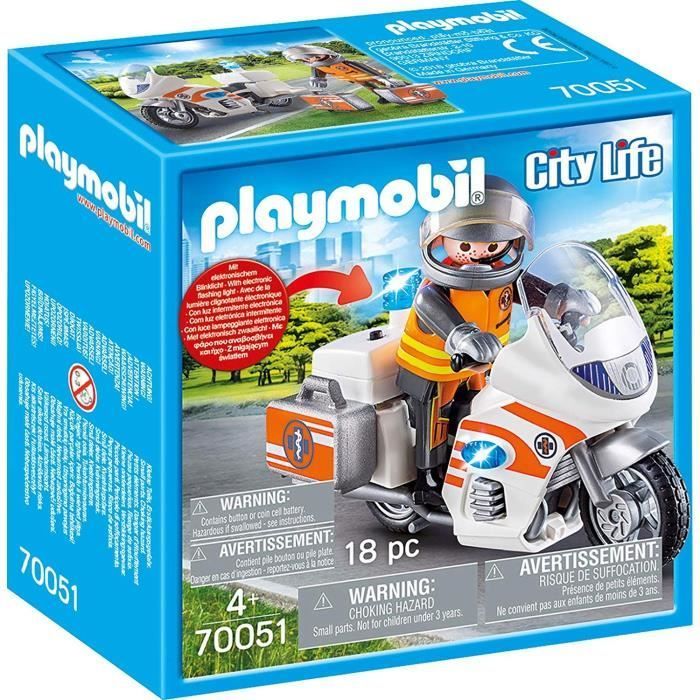 PLAYMOBIL - 70051 - City Life Rescuers - Paramedic and motorcycle