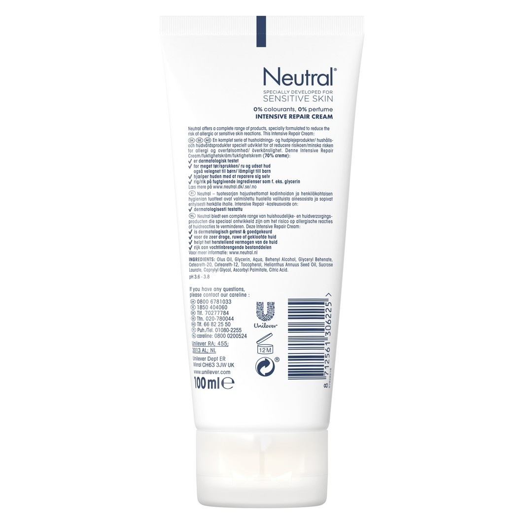 Neutralus rankų kremas, be kvapiklių, intensyvi priežiūra – 100 ml