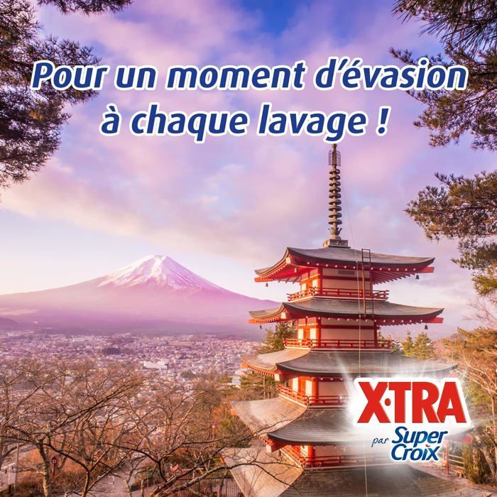 Lessive Capsules - Super Croix par X•Tra - Trio-Caps - Japon - Fleurs de Cerisier & Thé Vert