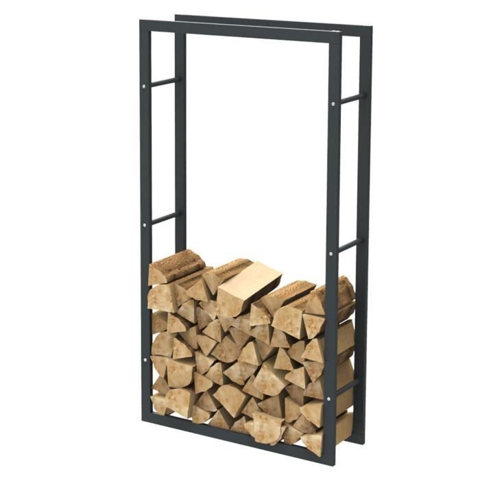 Portalegna in acciaio nero Bc-elec HHWPF0023 - 150x80x25CM