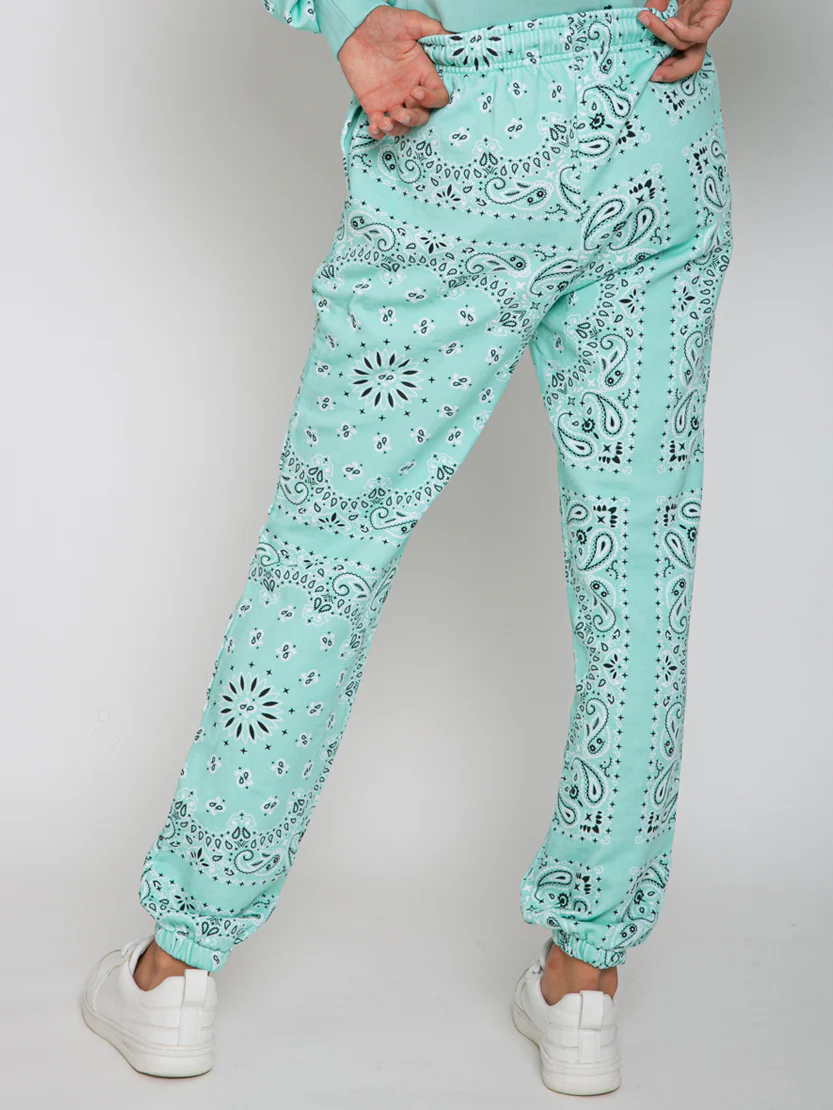 Pantalones deportivos de algodón con estampado de bandana y bordado de Saint Barth.